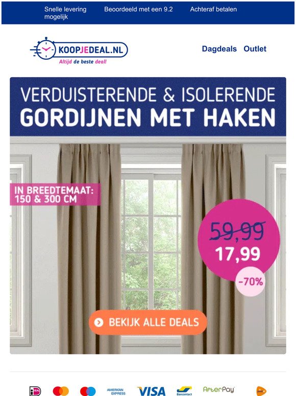 fusie leven verschil Koopjedeal.nl: Laatste Kans op Gordijnen voor BODEMprijzen! | Milled