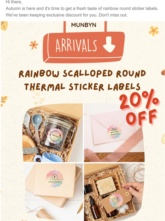 🌈20% OFF on New Rainbow Sticker Labels