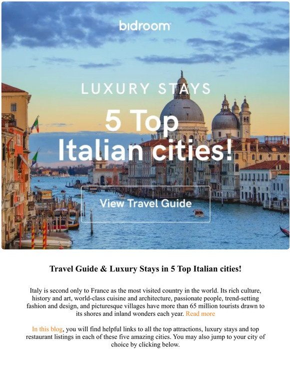 Travel Guide & Luxury Stays in 5 Top Italian Cities!