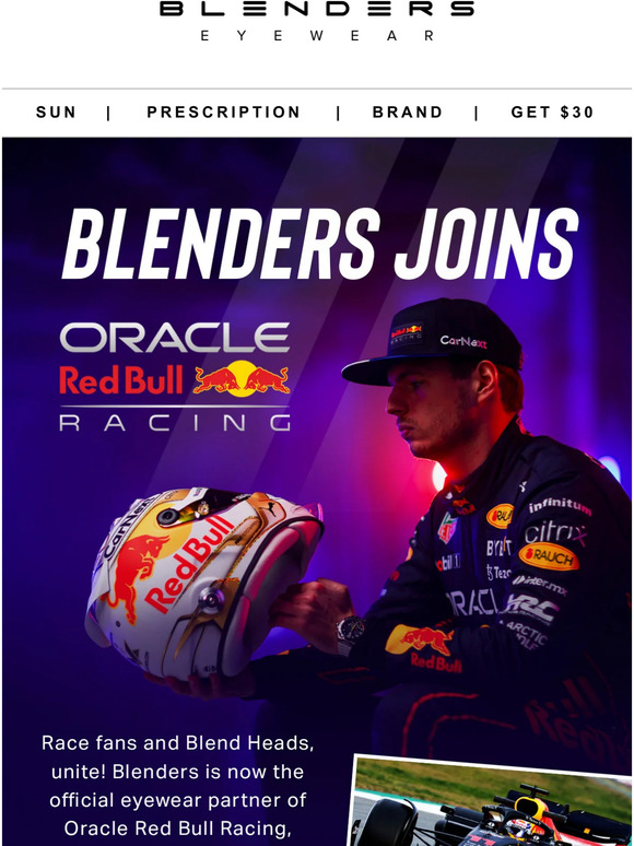 Blenders Eyewear Blenders Races Forward With Oracle Red Bull Racing Partnership // Milled
