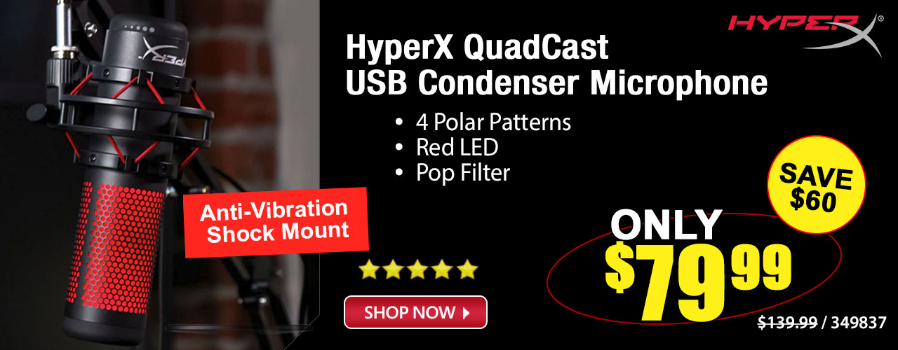 microcenter 79 HyperX QuadCast Condenser Microphone! 19 CAD Audio