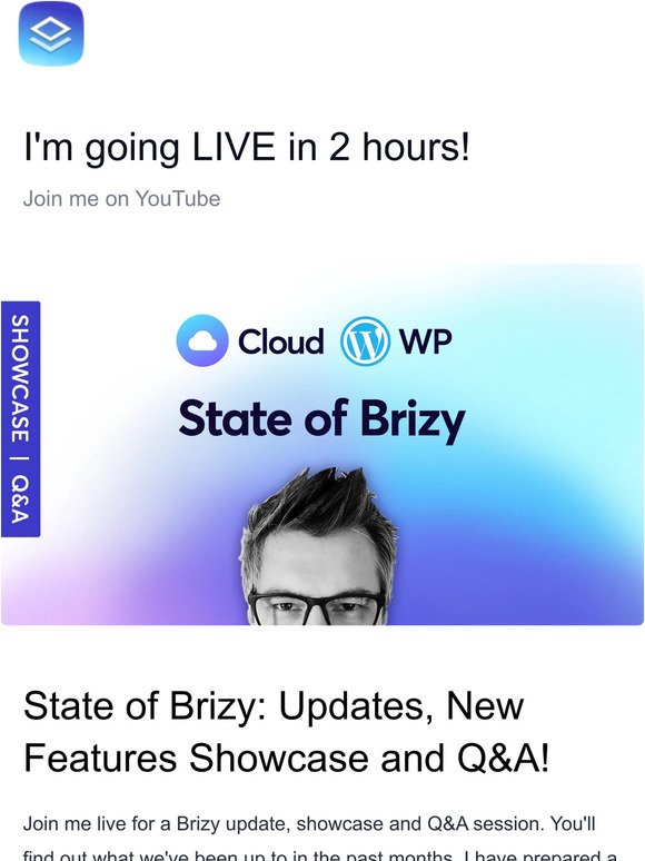 I'm going LIVE in 2 Hours