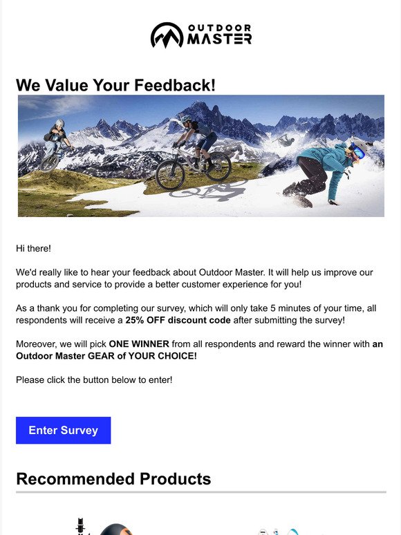 Outdoor Master Survey - Chance to Win Big!
