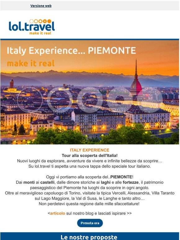 Italy Experience: scopri il Piemonte!
