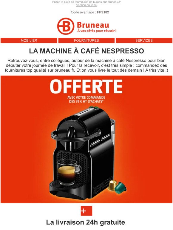 Tout l'univers Nespresso Pro chez Bruneau