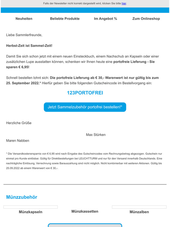 Portofreie Lieferung - Nur für kurze Zeit!*
