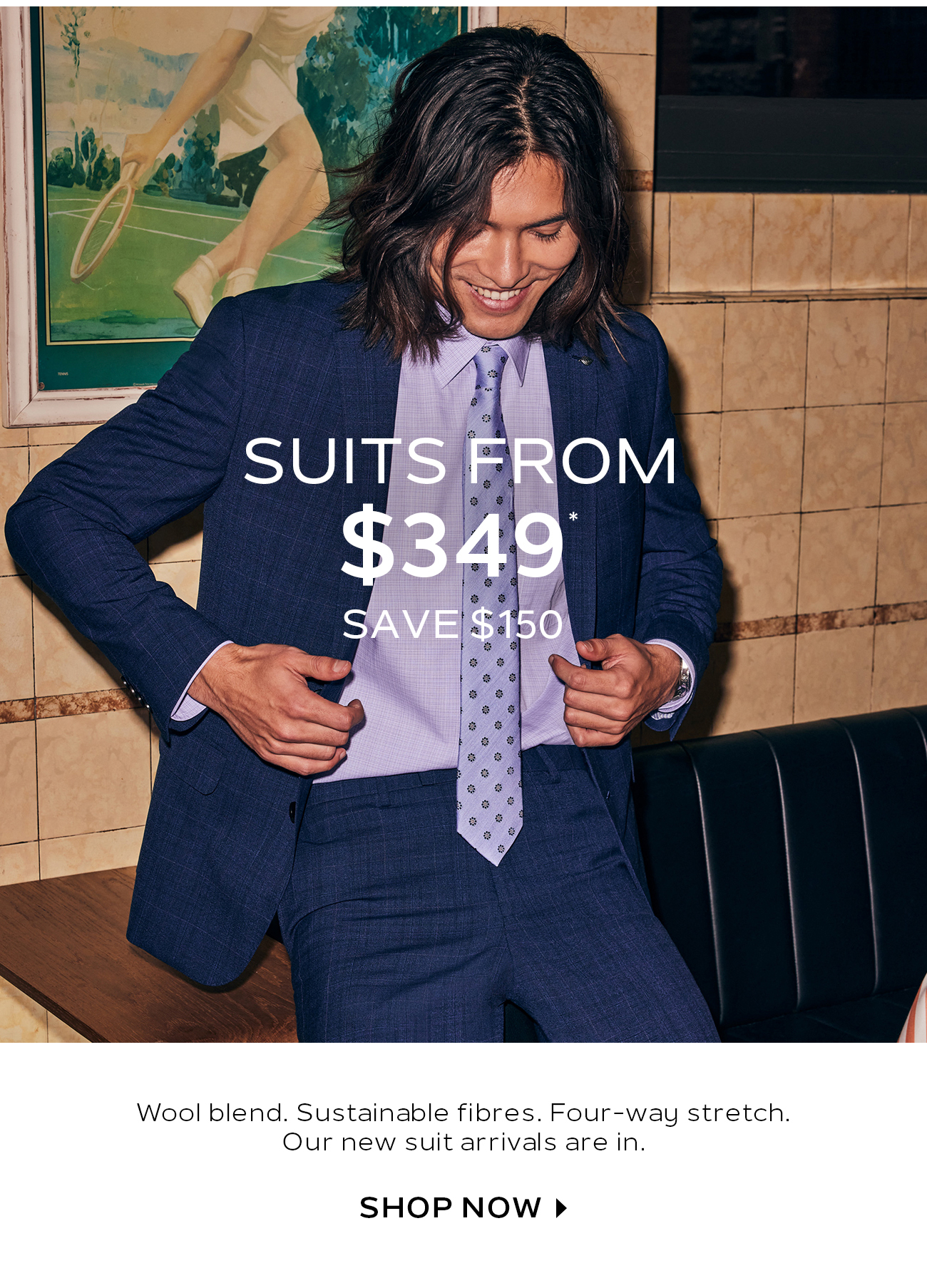 Van Heusen Twenty four seven fit New season suits from 349 Milled