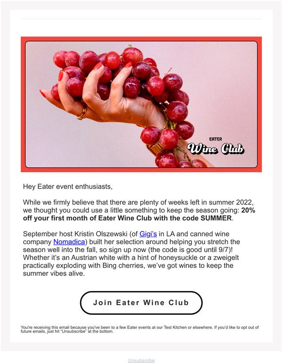 Get in on Eater Wine Club (and take 20% off when you do)