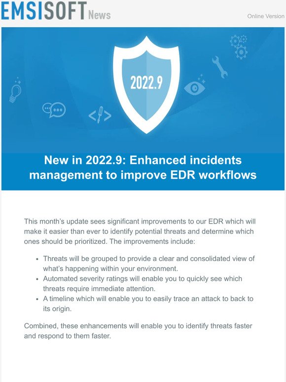 New in 2022.9: Enhanced incidents management to improve EDR workflows