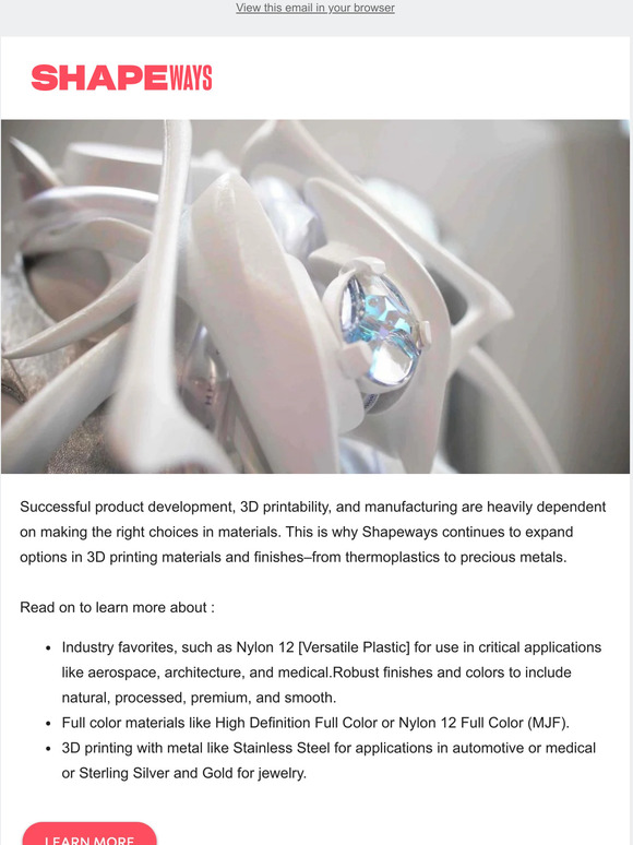 Shapeways The best materials for 3D printing Milled