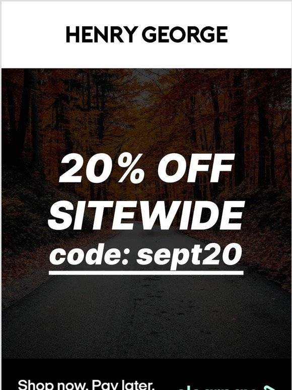 20% Off Sitewide For The Weekend Only