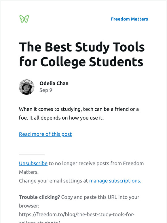 Freedom [New post] The Best Study Tools for College Students Milled