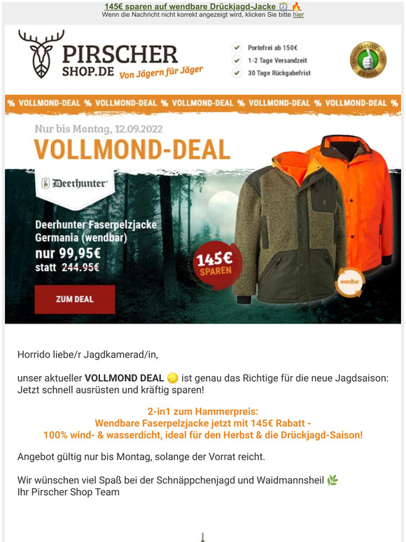 🌕 59% auf Deerhunter Faserpelzjacke | Nur 4 Tage!