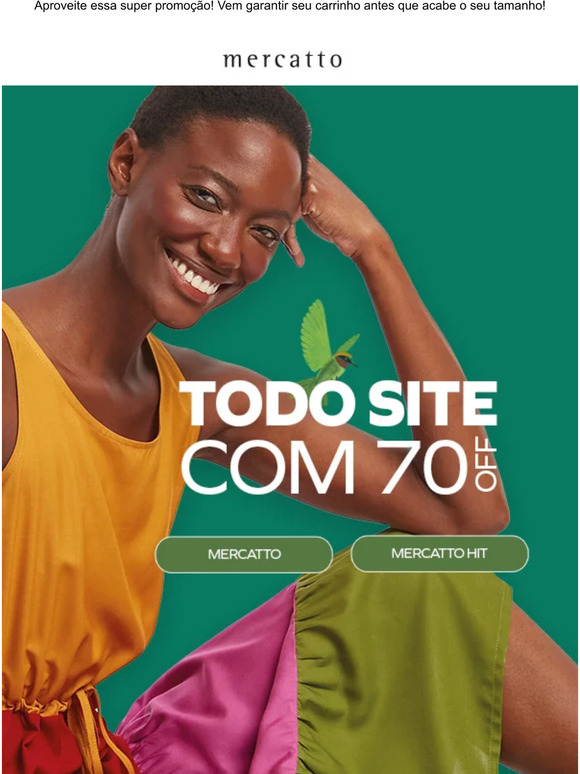 Todo o site com 70%! Corre!