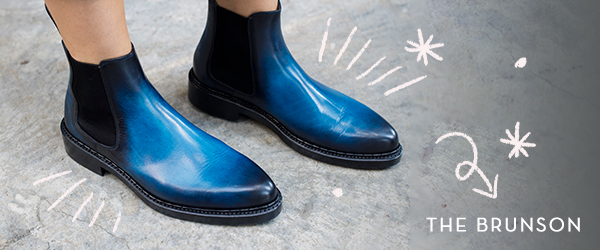 fluevog blue boots