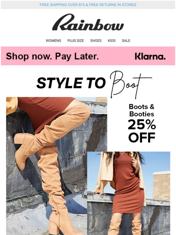 rainbow plus size boots