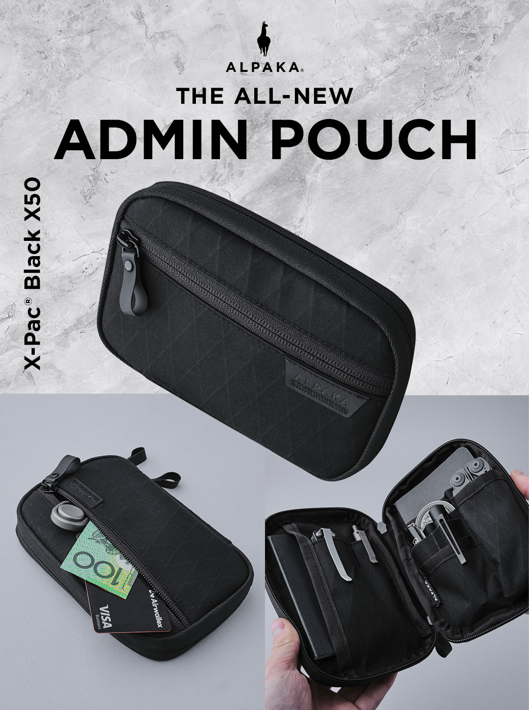 ALPAKA NEW Introducing the Admin Pouch Milled