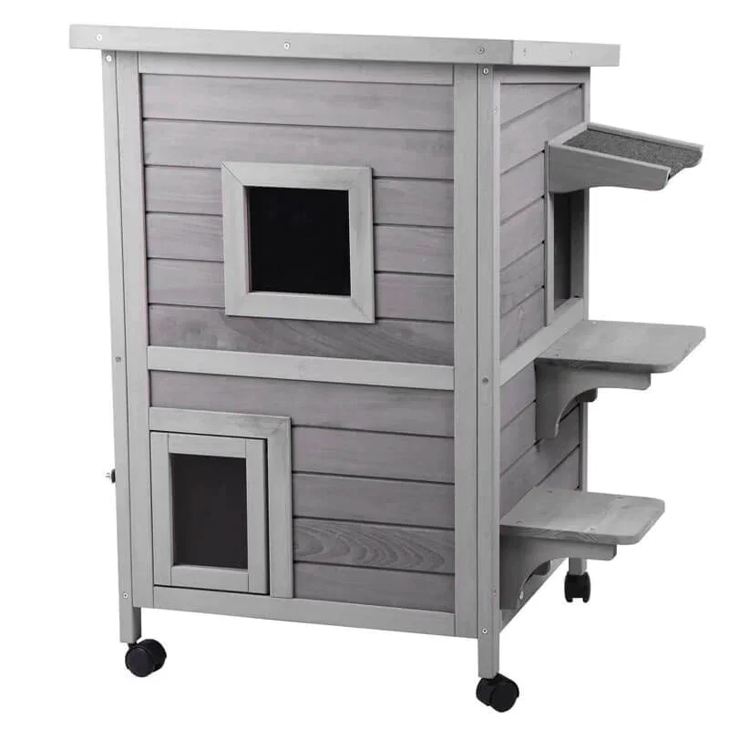 Aivituvin-AIR14 Weatherproof Outdoor Cat House (Inner space 5.4ft²)