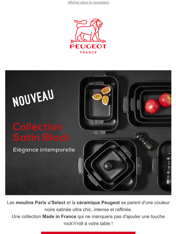 Découvrez Satin Black, la nouvelle collection de moulins et de plats en céramique ultra chic et raffinée !