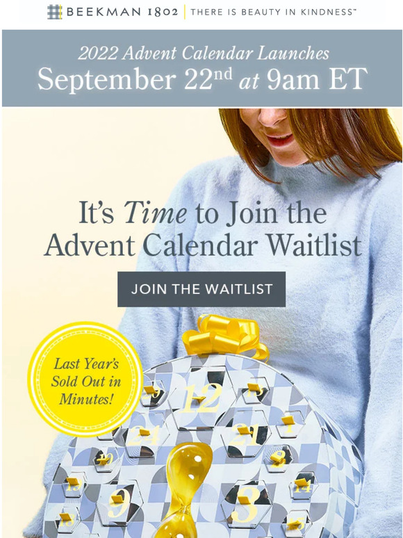 Beekman 1802 Want Advent Calendar Early Access? Milled