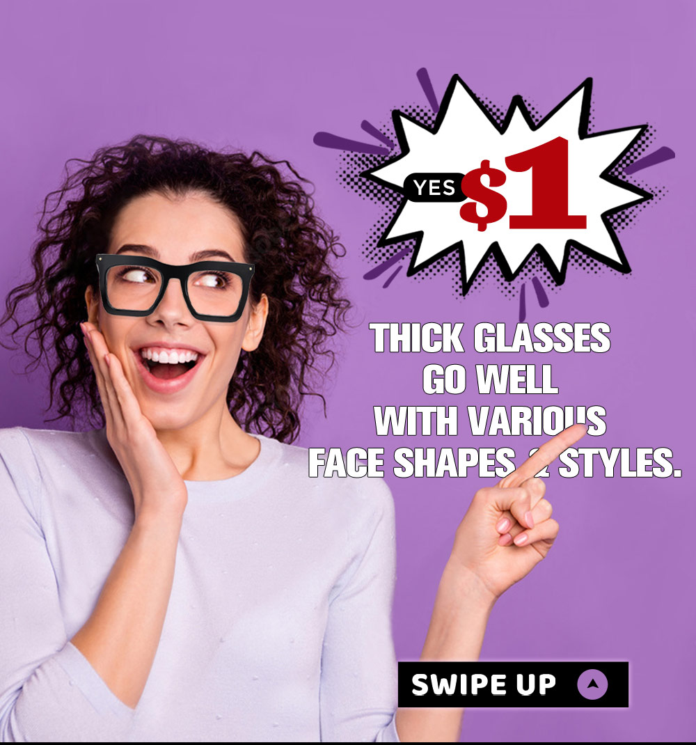 VlookOptical Yes 1!Thick Glasses Go Well With Various Face Shapes