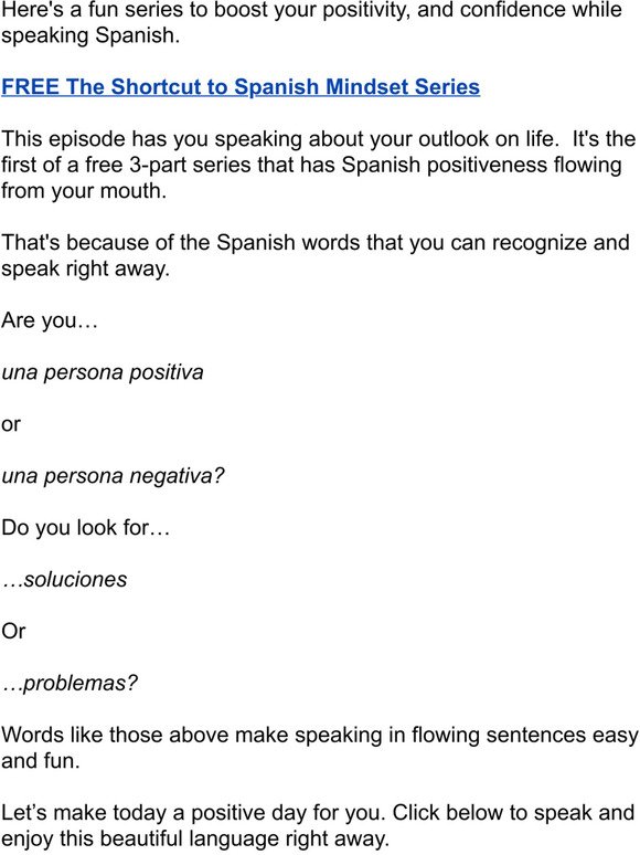 Your positive Spanish mindset