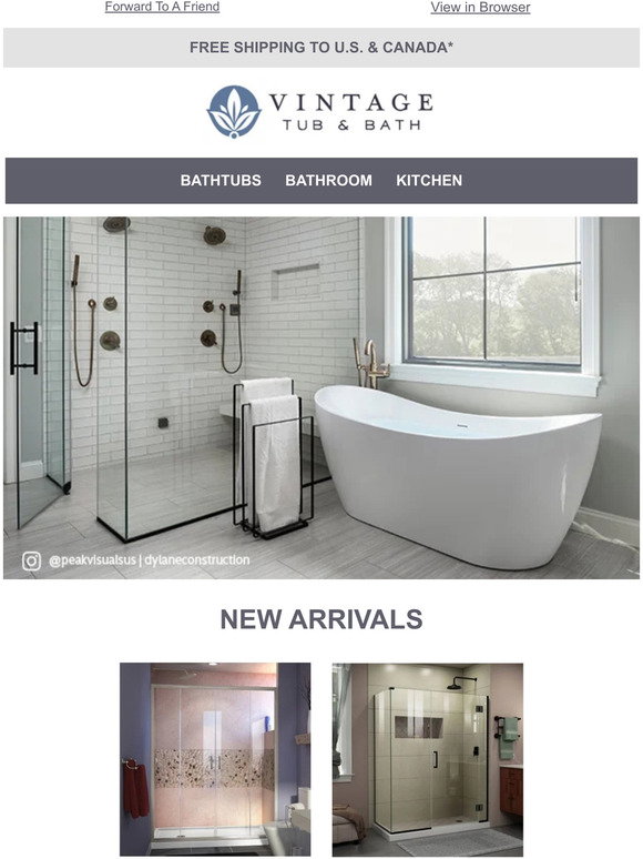 Vintage Tub Bath New + On Trend Milled