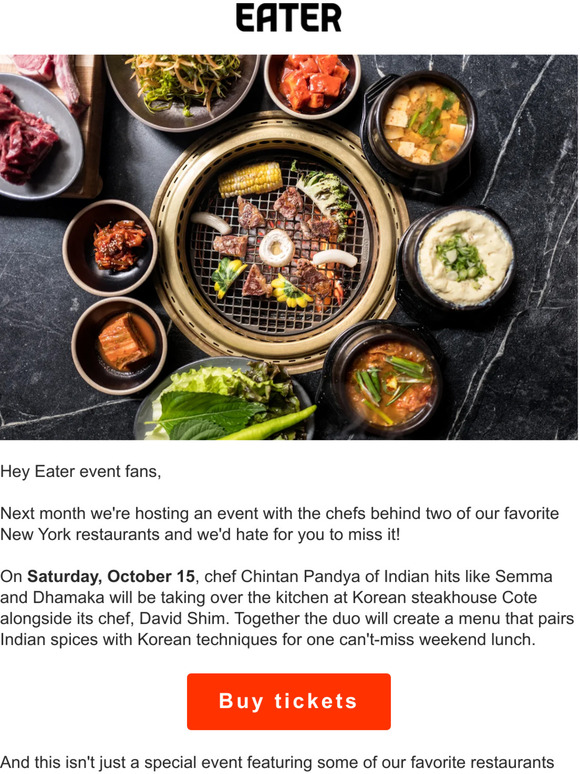 Join Eater, Cote, and Dhamaka at this year’s New York City Wine & Food Festival