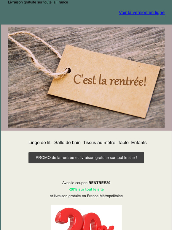 Promotions de la rentrée Linandelle!