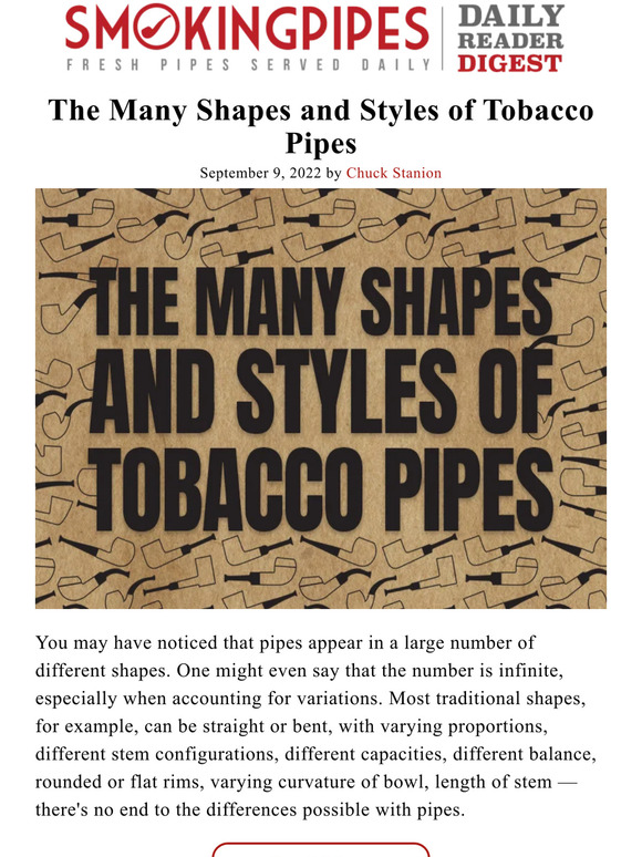 Smokingpipes.com: The Many Shapes And Styles Of Tobacco Pipes | Daily ...