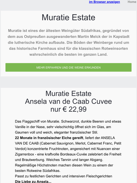 Weingut Muratie - und die Liebe zu Ansela