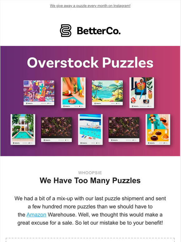 Whoopsie—we have too many puzzles! 🙈