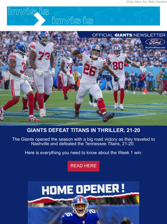 New York Giants  Newsletter 