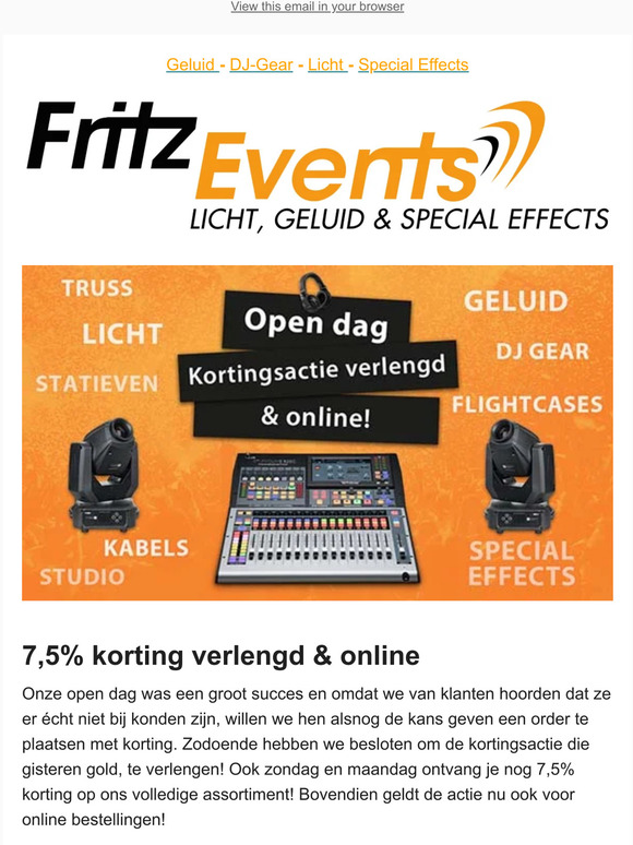 7,5% korting verlengd & online 🔥