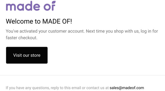 Customer account confirmation