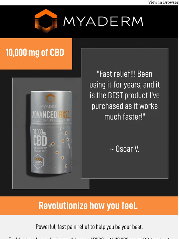 10,000 mg Of Pure CBD For Fast Acting Powerful Pain Relief - Advanced RX20