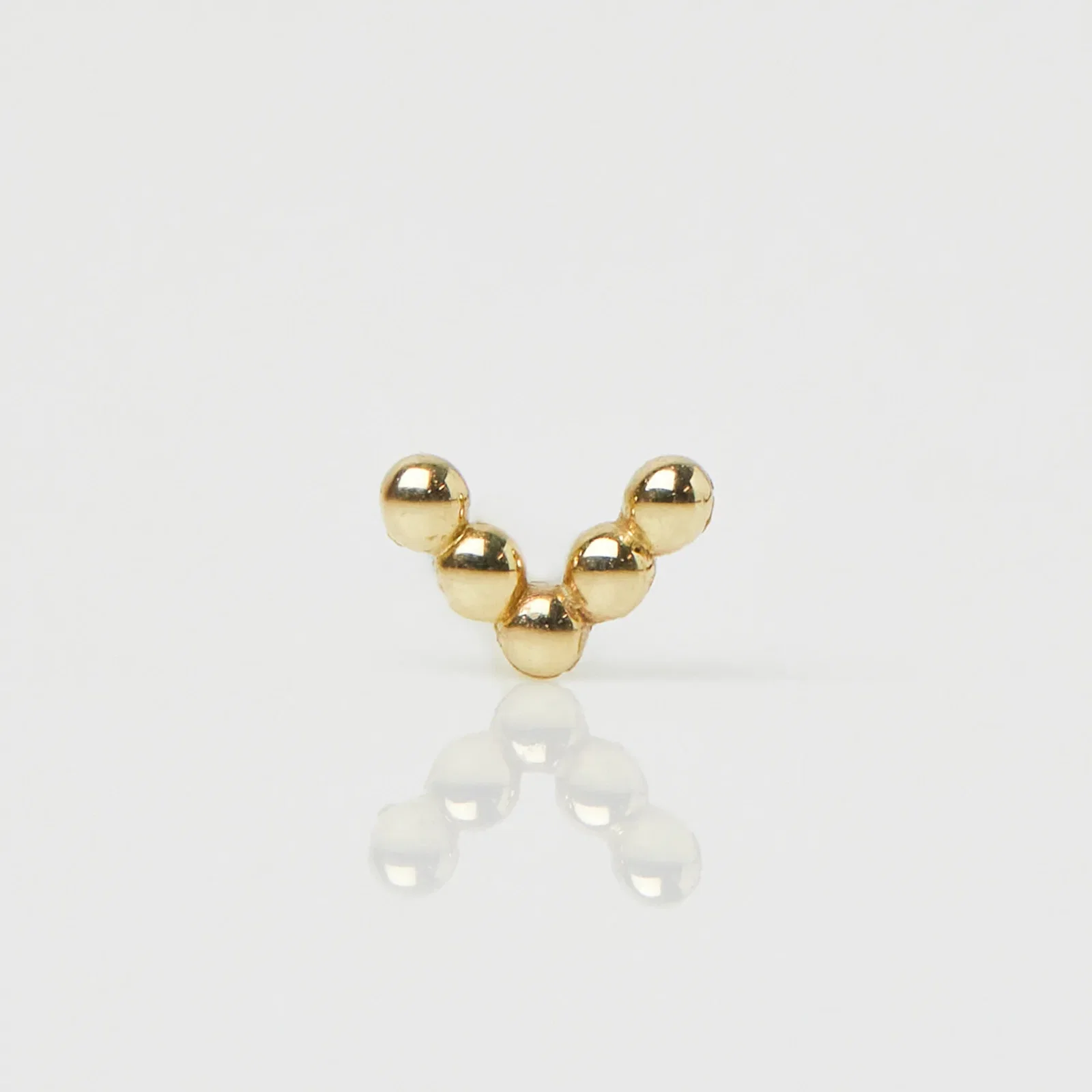 Image of Bobble V Earrings In 14k Solid Yellow Gold