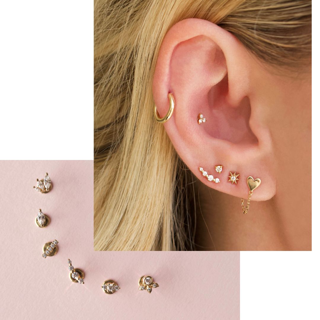 Carrie Elizabeth ear party - new in stackable hoops, cuffs, studs, huggies & creepers all designed to wear and style together