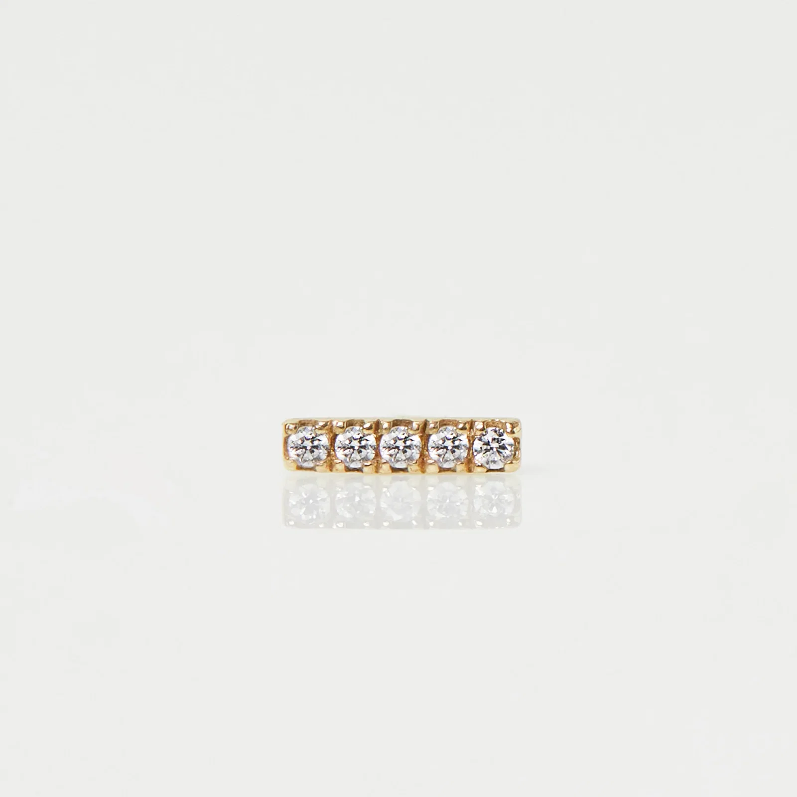 Image of Pave Bar In 14k Solid Yellow Gold