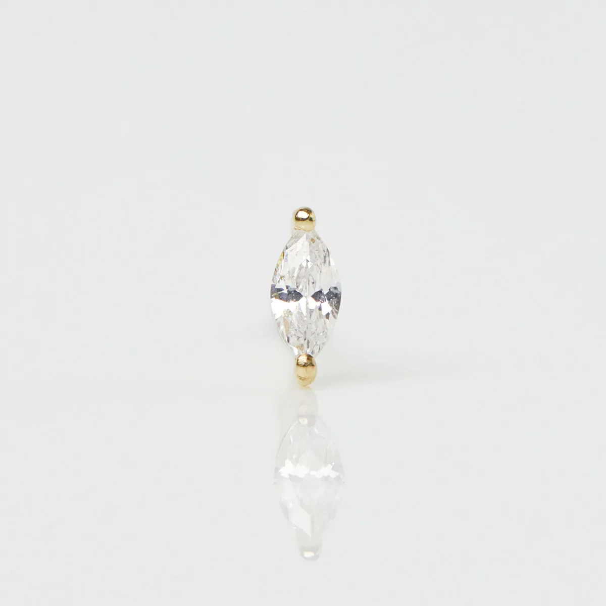 Image of Simple Marquise Earrings In 14k Solid Yellow Gold