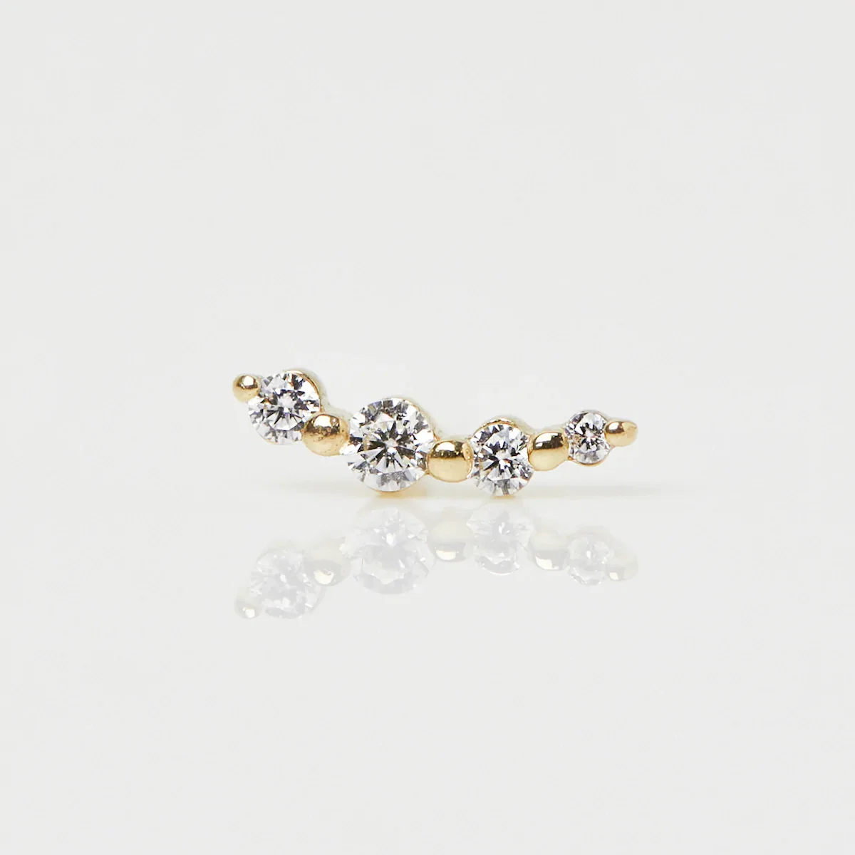 Image of Small Climber Earrings In 14k Solid Yellow Gold