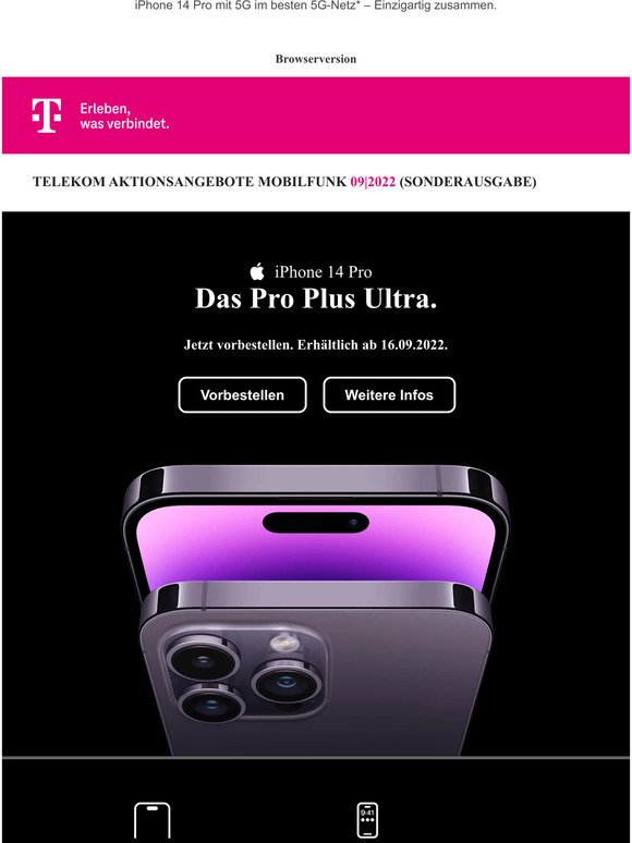 iPhone 14 Pro mit 5G – Jetzt bei der Telekom vorbestellen!