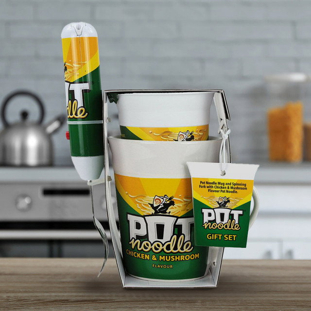Pot Noodle Mug and Spinning Fork Set Bombay Bad Boy