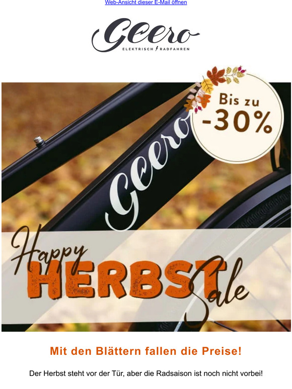 Herbst Sale bei Geero! ⚡ Hol' dir dein reduziertes E-Bike!