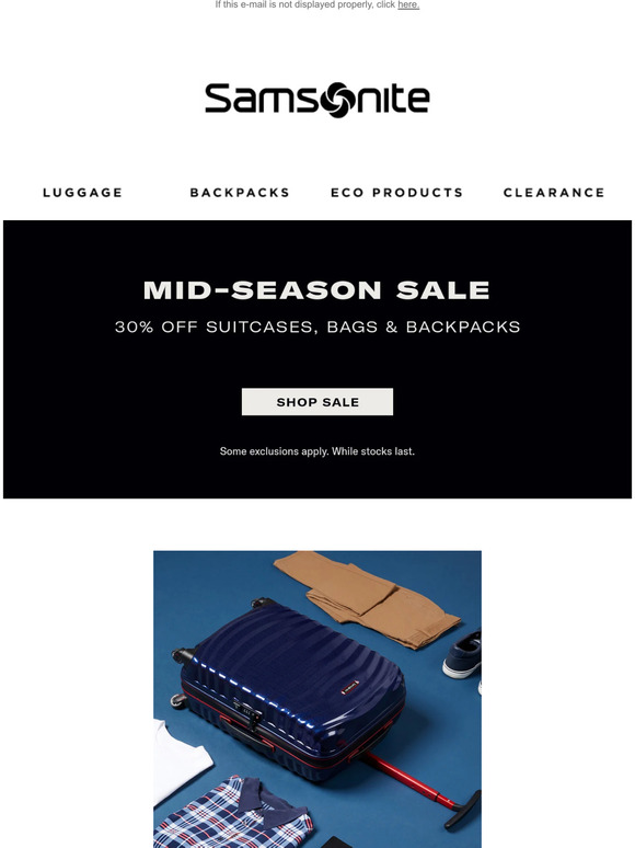 Samsonite Australia Samsonite MidSeason Sale on now Milled