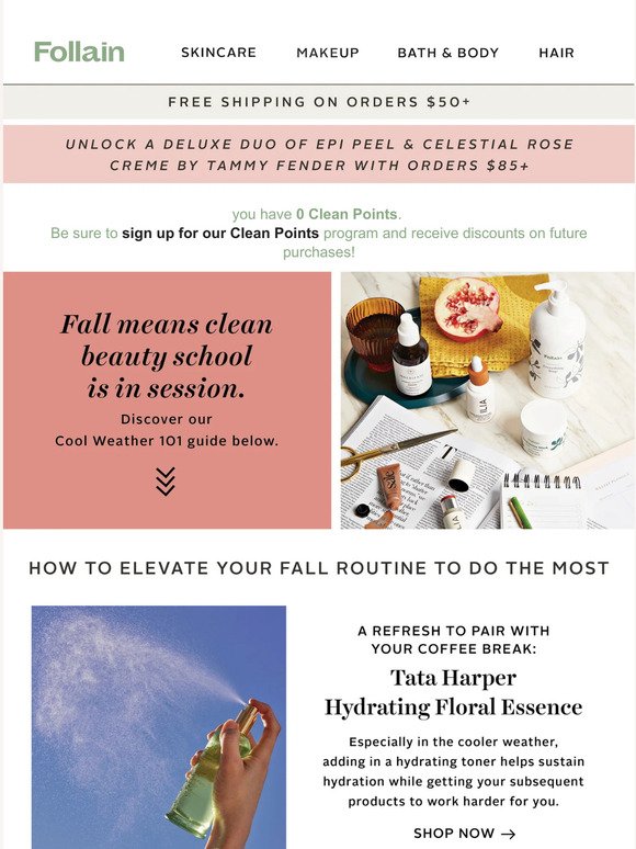 Back to Clean Beauty School 📚 check out fall tips!