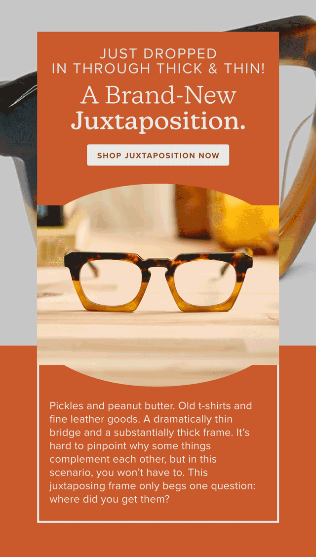 eyebobs eyewear NEW a fascinating Juxtaposition. Milled