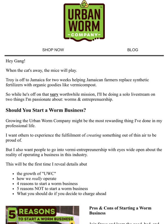 Urban Worm Bag 5 Reasons to Start a Worm Business...And 4 Reasons NOT