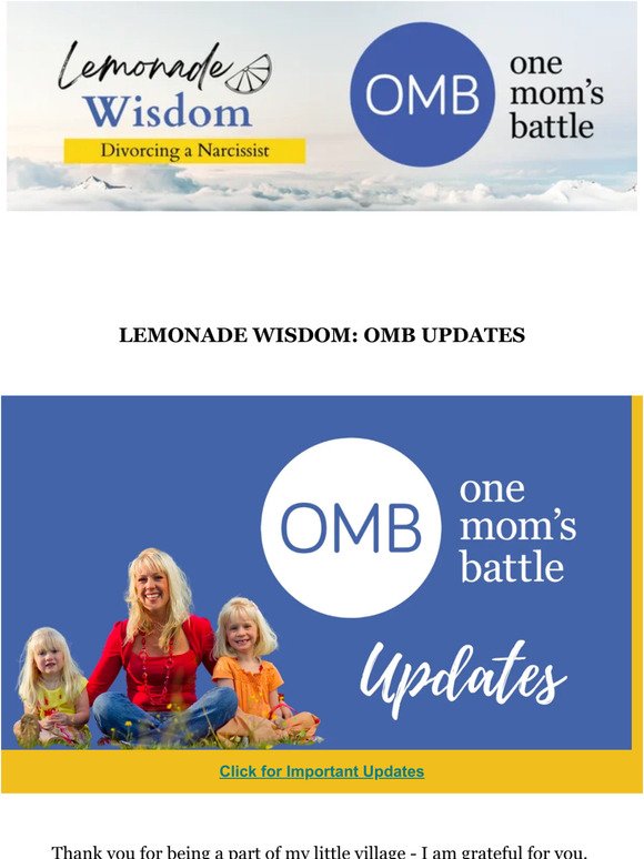Lemonade Wisdom: OMB Big Announcements