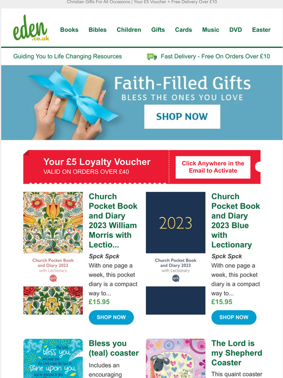 Eden `Church Pocket Book and Diary 2023 William Morris with Lectio